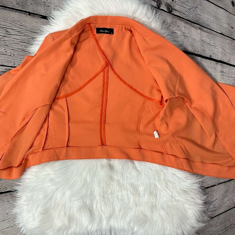 Anna Grace Orange One Button Blazer Size M - Picture 10 of 12